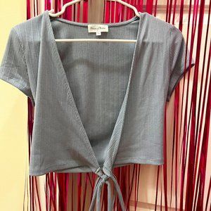 privacy please blue blouse